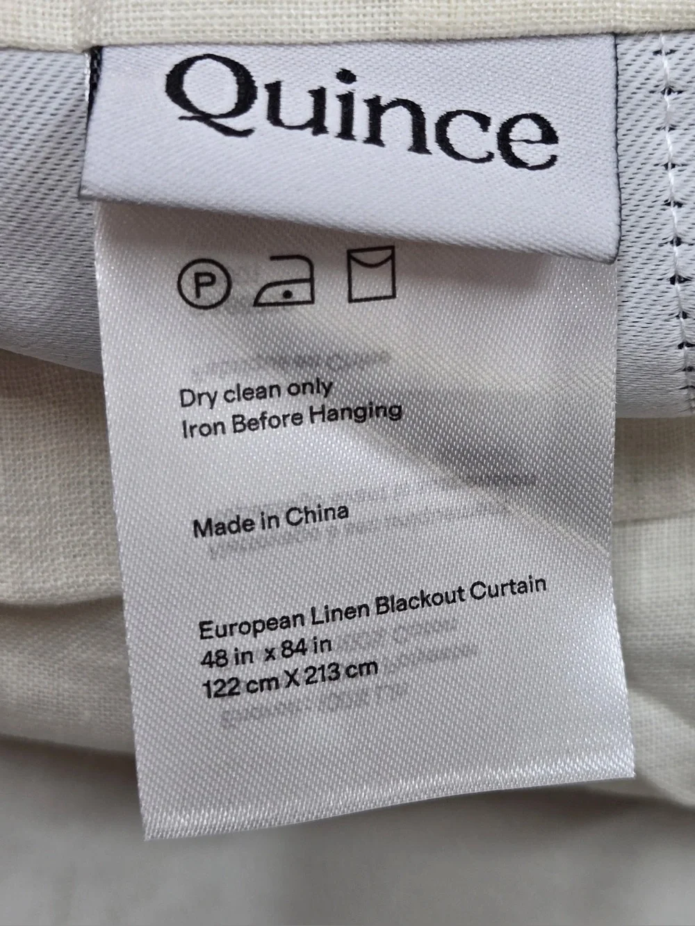 QUINCE Set Of 2 48x84 European Linen True Blackout Curtains Ivory 0291